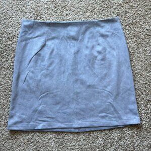 She + Sky Light Blue Suede Mini Skirt (NWT)